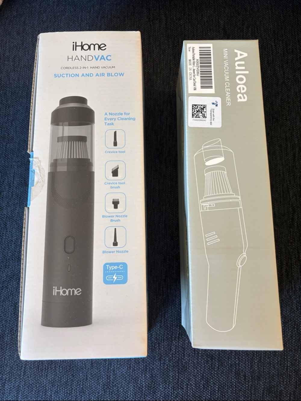iHome HandVac Cordless Hand Vacuum - Black AND Auloea mini vacuum clear NEW